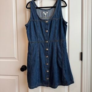 NWT Free Assembly Denim Button Front Mini Dress L